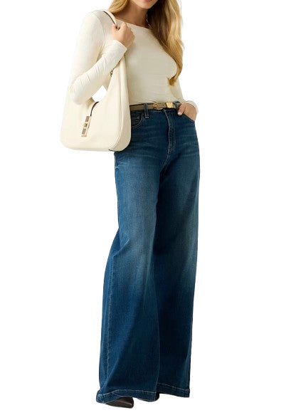 Top donna Guess maniche lunghe con logo all over bianco ES26GU14 W6RP46KA660 G106