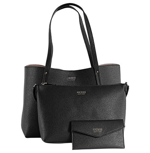 Borsa Guess shopper Brenton reversible tote con pochette black BS26GU45 PG964823