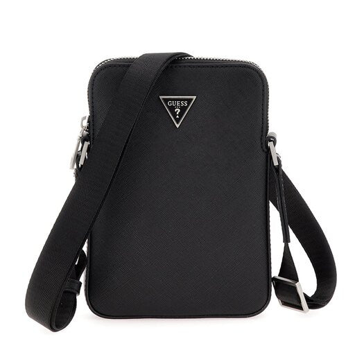 Borsa Guess tracolla uomo certosa xbody flat saffiano black UBS26GU16 HMECSAP3381-BLA