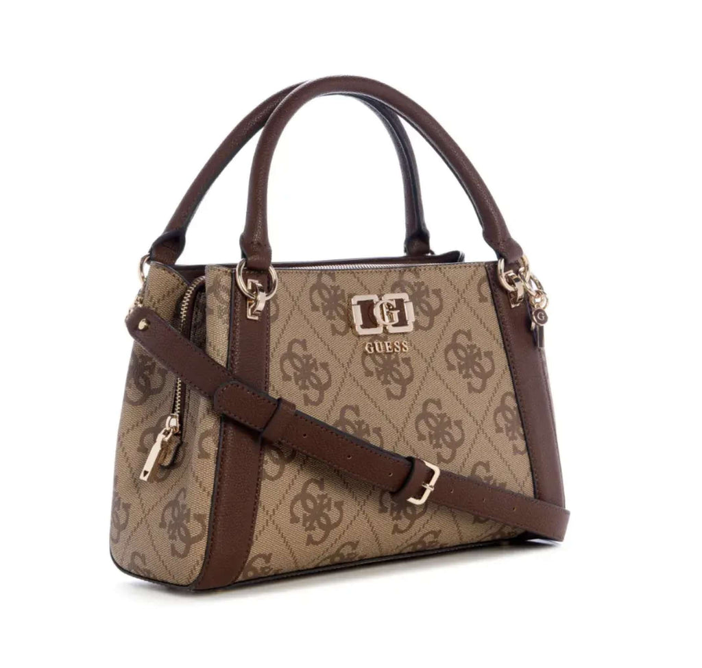 Borsa Guess a mano/ tracolla Karnilla logo girlfriend satchel latte logo/ brown BS26GU61 OS990106