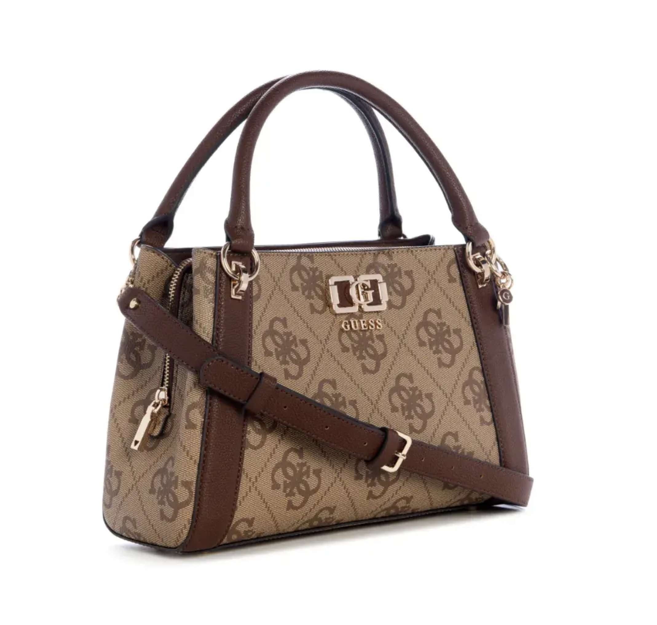 Borsa Guess a mano/ tracolla Karnilla logo girlfriend satchel latte logo/ brown BS26GU61 OS990106