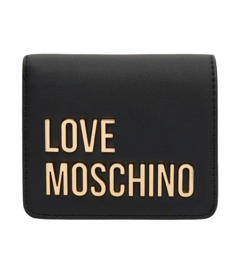 Portafoglio donna Love Moschino a libretto in ecopelle nero/oro AS26MO06 JC5612PP1OKD0000