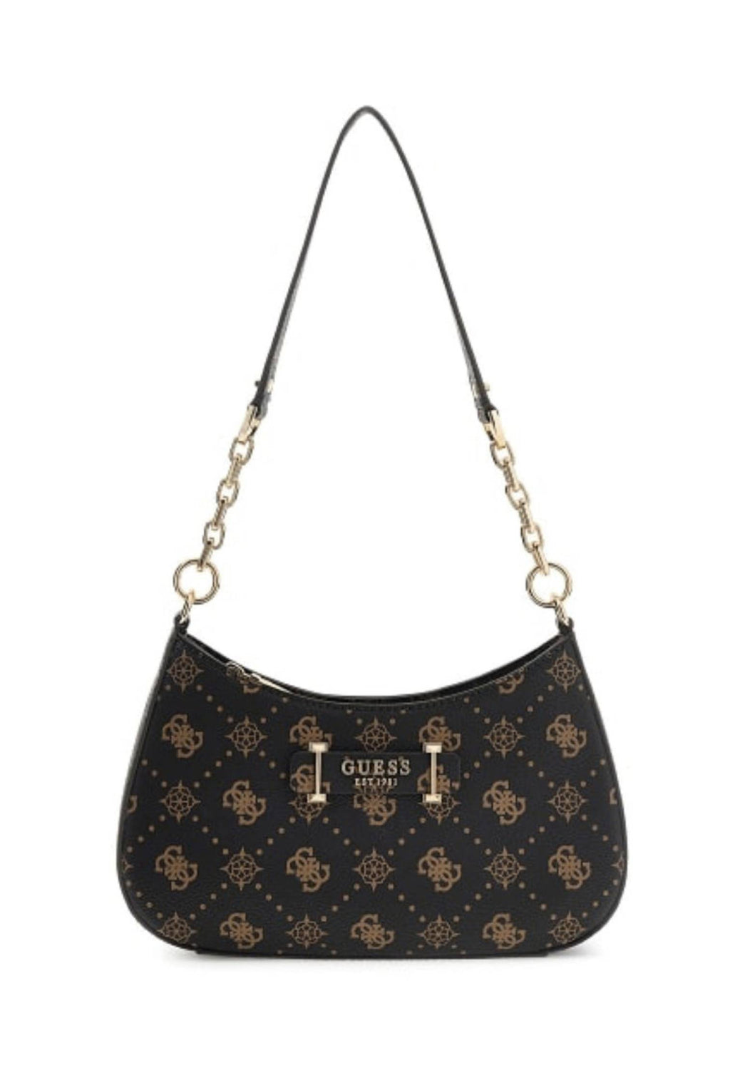 Borsa Guess Carrie top zip shoulder bag espresso logo BS26GU83 SG783308