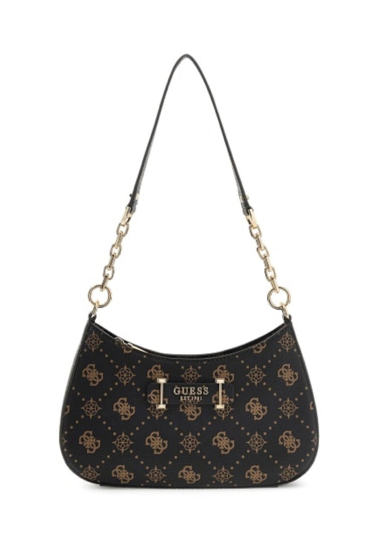 Borsa Guess Carrie top zip shoulder bag espresso logo BS26GU83 SG783308