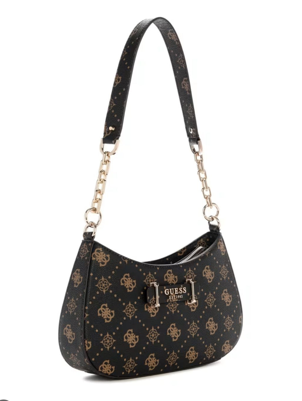 Borsa Guess Carrie top zip shoulder bag espresso logo BS26GU83 SG783308