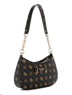 Borsa Guess Carrie top zip shoulder bag espresso logo BS26GU83 SG783308