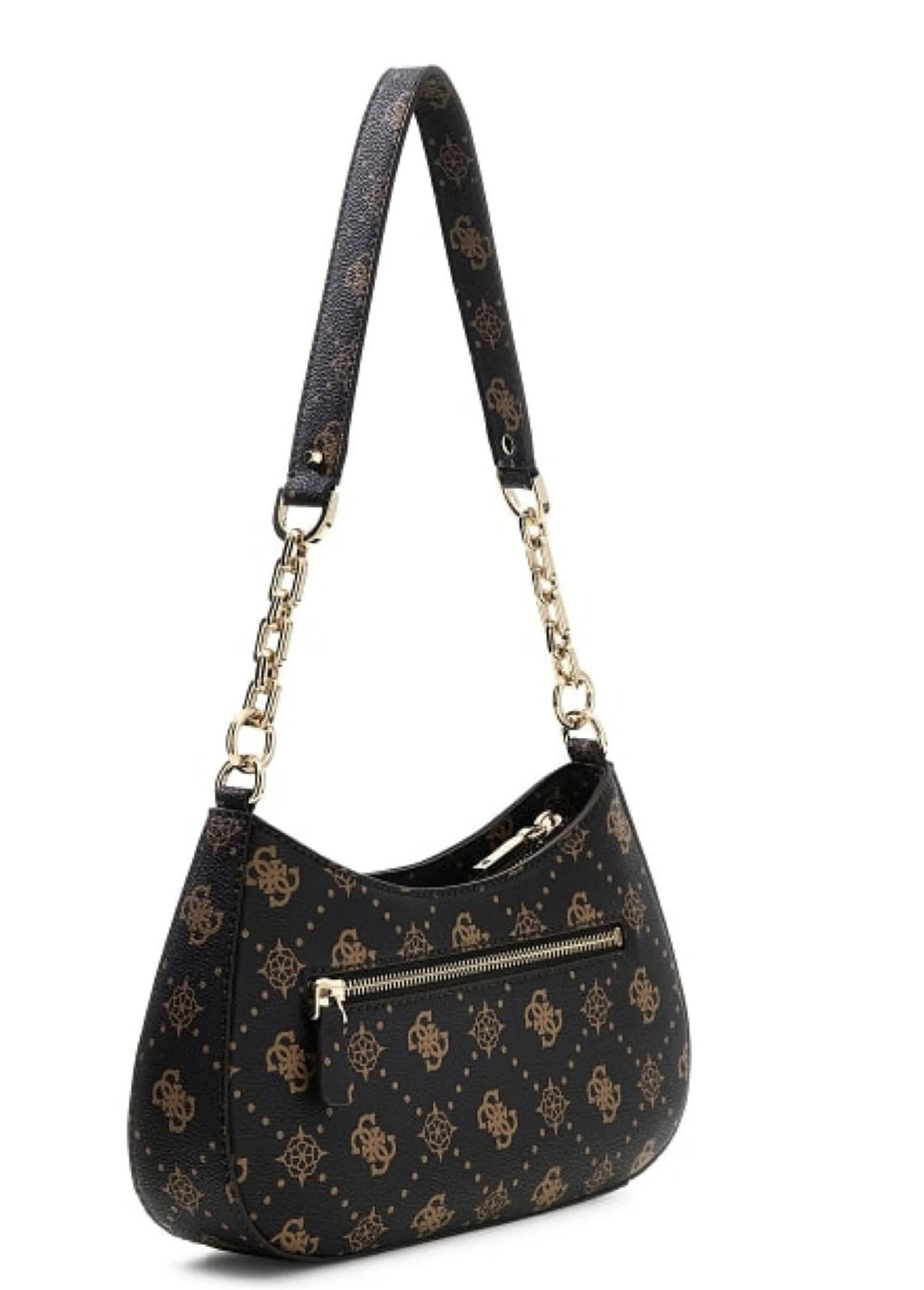 Borsa Guess Carrie top zip shoulder bag espresso logo BS26GU83 SG783308