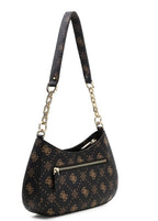 Borsa Guess Carrie top zip shoulder bag espresso logo BS26GU83 SG783308