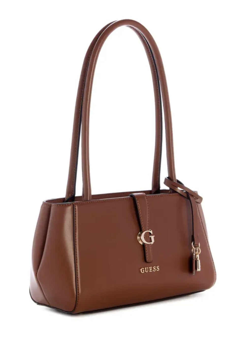 Borsa donna Guess Carrie shoulder satchel cognac BS26GU84 VG989608