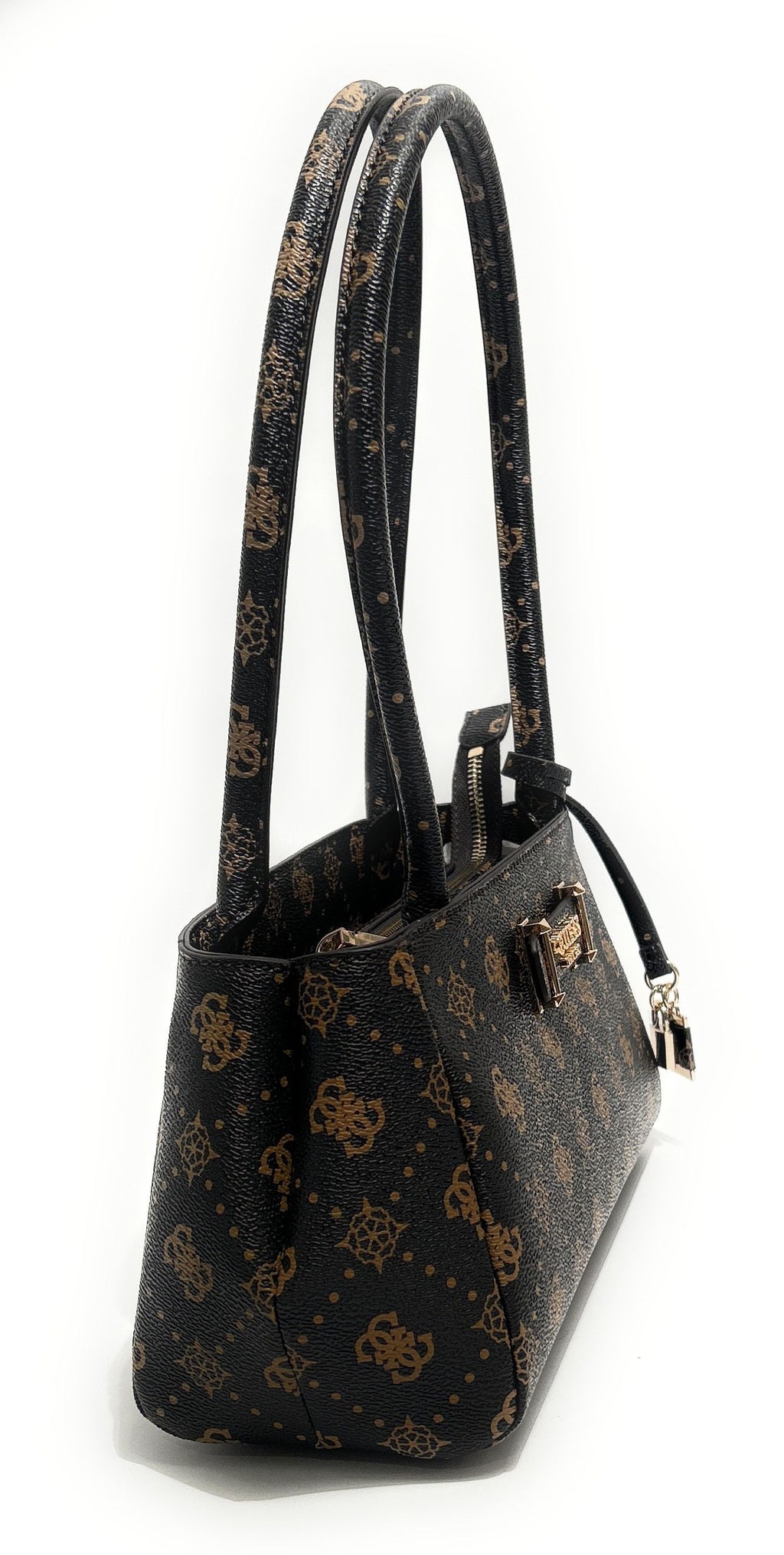 Borsa donna Guess Carrie logo satchel espresso logo BS26GU90 GP989808