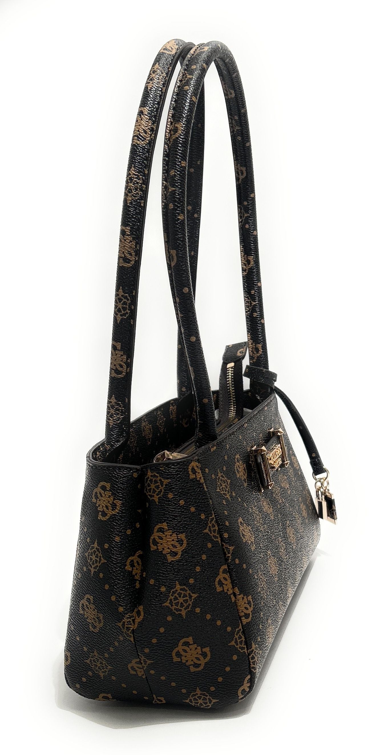 Borsa donna Guess Carrie logo satchel espresso logo BS26GU90 GP989808