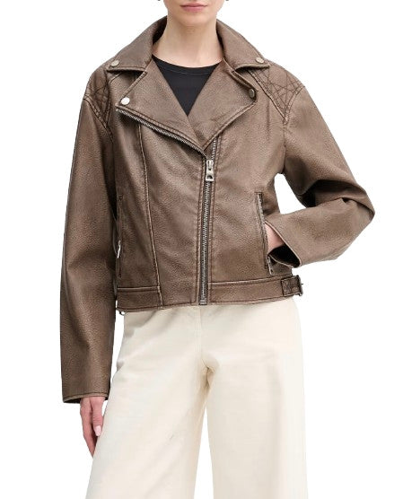 Giacca donna Guess Biker jacket similpelle marrone ES26GU16 W6RL09WH1X0