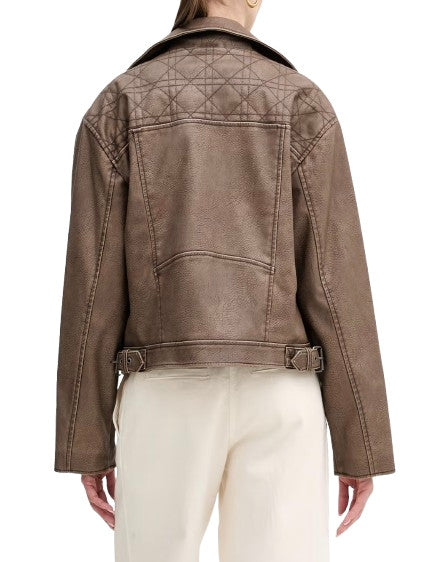 Giacca donna Guess Biker jacket similpelle marrone ES26GU16 W6RL09WH1X0