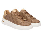 Scarpe uomo Guess sneaker Elba 4G logo in pelle ed ecopelle beige/brown US26GU07 FMPELAFAL12