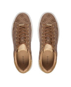 Scarpe uomo Guess sneaker Elba 4G logo in pelle ed ecopelle beige/brown US26GU07 FMPELAFAL12