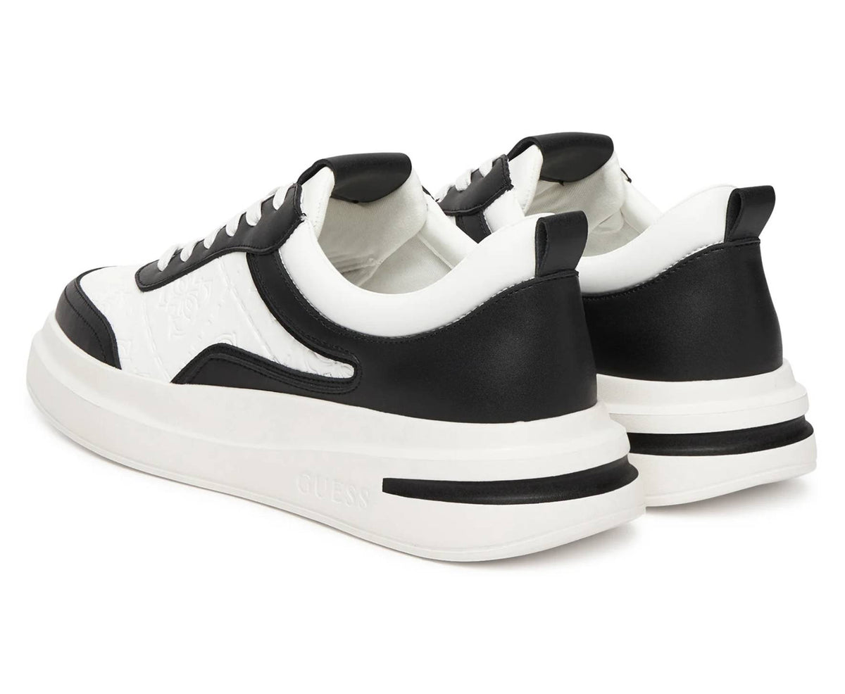 Scarpe uomo Guess sneaker Elbano logo in pelle ed ecopelle white/black US26GU04 FMFONAELL12