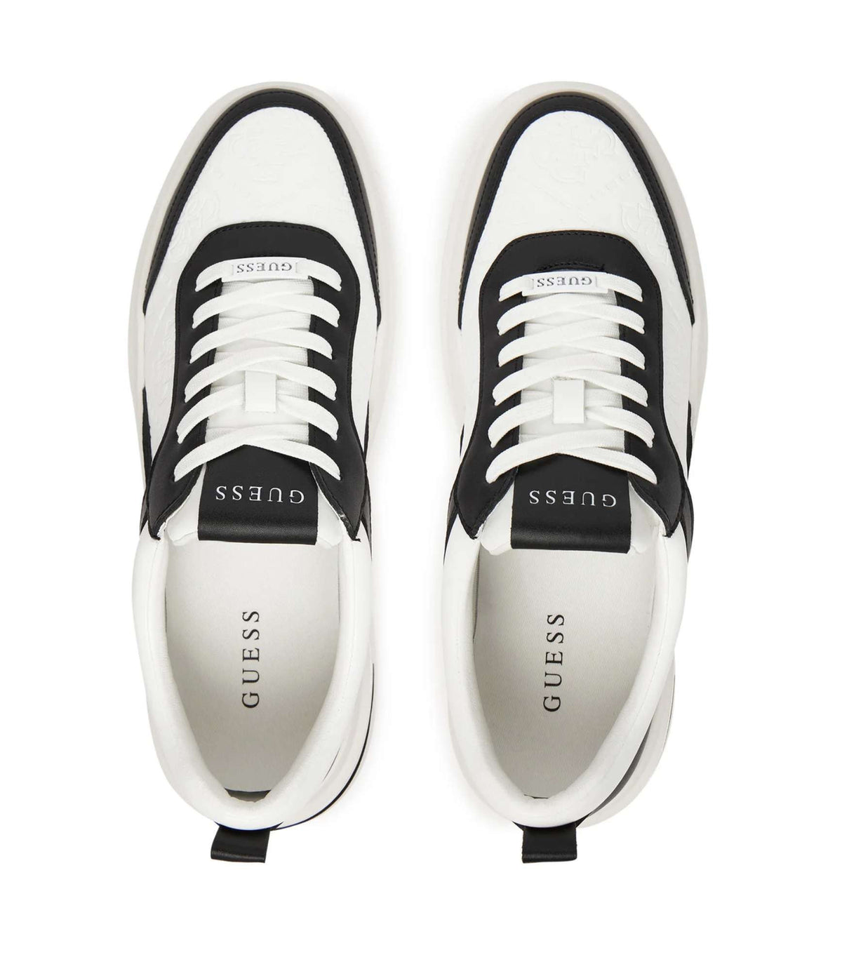 Scarpe uomo Guess sneaker Elbano logo in pelle ed ecopelle white/black US26GU04 FMFONAELL12