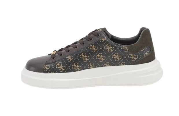 Scarpe uomo Guess sneaker Elba 4G logo in pelle brown ocre US26GU09 FMPVIBFAL12