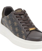 Scarpe uomo Guess sneaker Elba 4G logo in pelle brown ocre US26GU09 FMPVIBFAL12