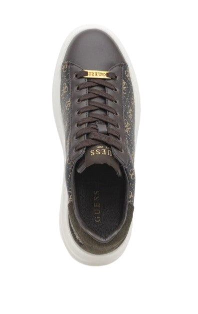 Scarpe uomo Guess sneaker Elba 4G logo in pelle brown ocre US26GU09 FMPVIBFAL12