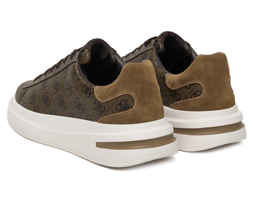 Scarpe uomo Guess sneaker Elba 4G logo in pelle ed ecopelle brown US26GU10 FMPELAFAL12