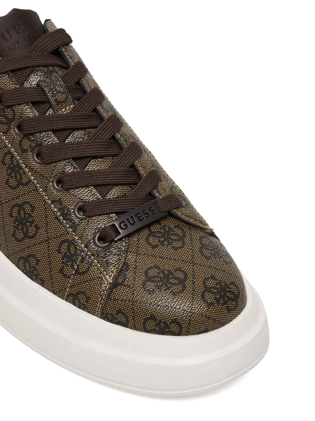 Scarpe uomo Guess sneaker Elba 4G logo in pelle ed ecopelle brown US26GU10 FMPELAFAL12