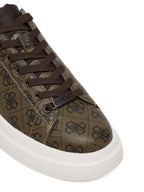 Scarpe uomo Guess sneaker Elba 4G logo in pelle ed ecopelle brown US26GU10 FMPELAFAL12