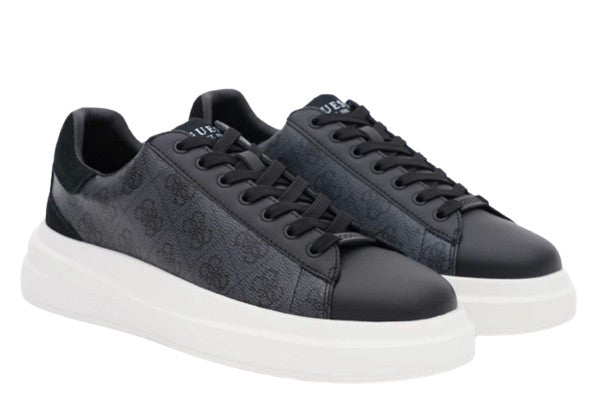 Scarpe uomo Guess sneaker Elba 4G logo in pelle ed ecopelle black US26GU11 FMPVIBFAL12