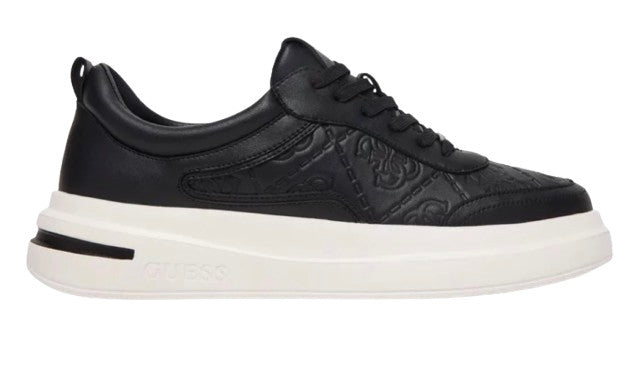 Scarpe uomo Guess sneaker Elbano logo in pelle ed ecopelle black US26GU12 FMPENOFAL12