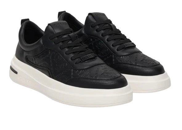 Scarpe uomo Guess sneaker Elbano logo in pelle ed ecopelle black US26GU12 FMPENOFAL12