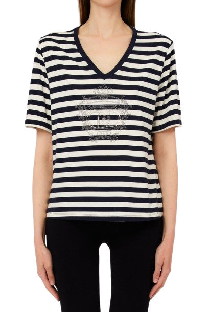 T-shirt donna Liu Jo white milk/blue ES26LJ18 TA6206 JS005 C3882