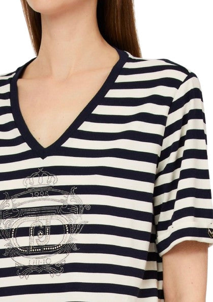 T-shirt donna Liu Jo white milk/blue ES26LJ18 TA6206 JS005 C3882