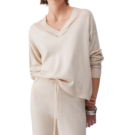 Maglia chiusa donna Liu Jo champagne ES26LJ17 TA6244 MS49I
