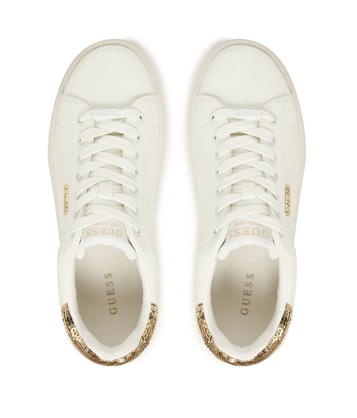 Scarpe donna sneaker Guess Elbina10 white/gold DS26GU04 FLFE10ELE12