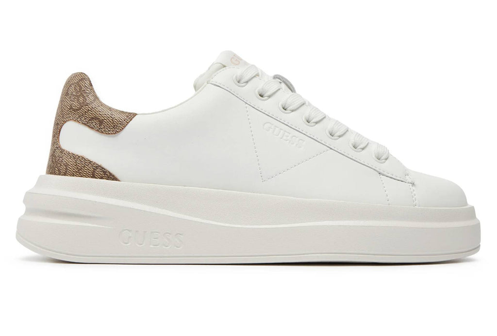 Scarpe  Guess sneaker Elbina in pelle white/ beige DS26GU08 FLJELBFAL12