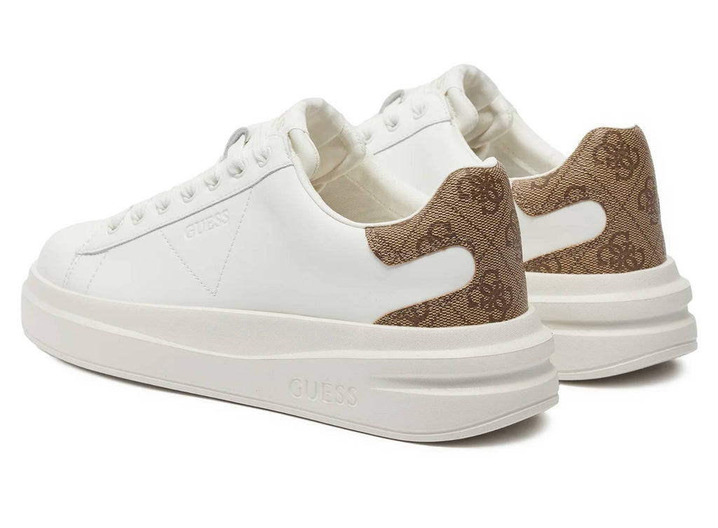 Scarpe  Guess sneaker Elbina in pelle white/ beige DS26GU08 FLJELBFAL12