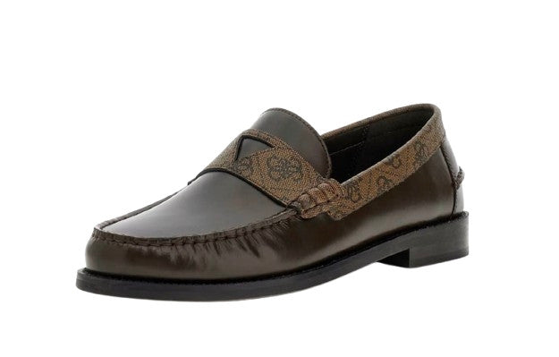 Scarpe uomo mocassino Guess in pelle Rossio marrone US26GU14 FMPROSFAL14