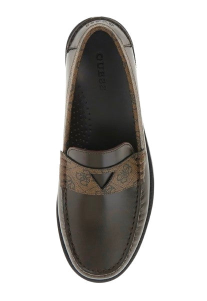 Scarpe uomo mocassino Guess in pelle Rossio marrone US26GU14 FMPROSFAL14