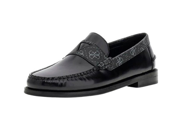 Scarpe uomo mocassino Guess in pelle Rossio nero US26GU13 FMPROSFAL14