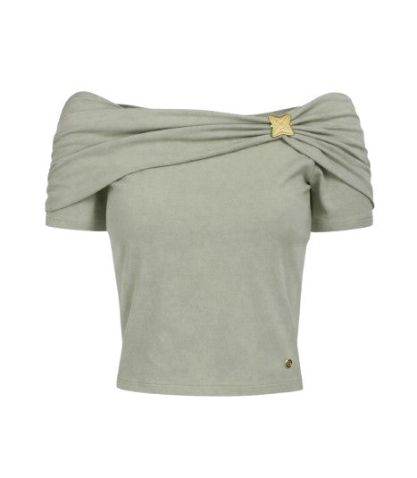 Top donna Guess maniche corte Brigitte off sage leaf ES26GU44 W6GP12K2935 G8CJ