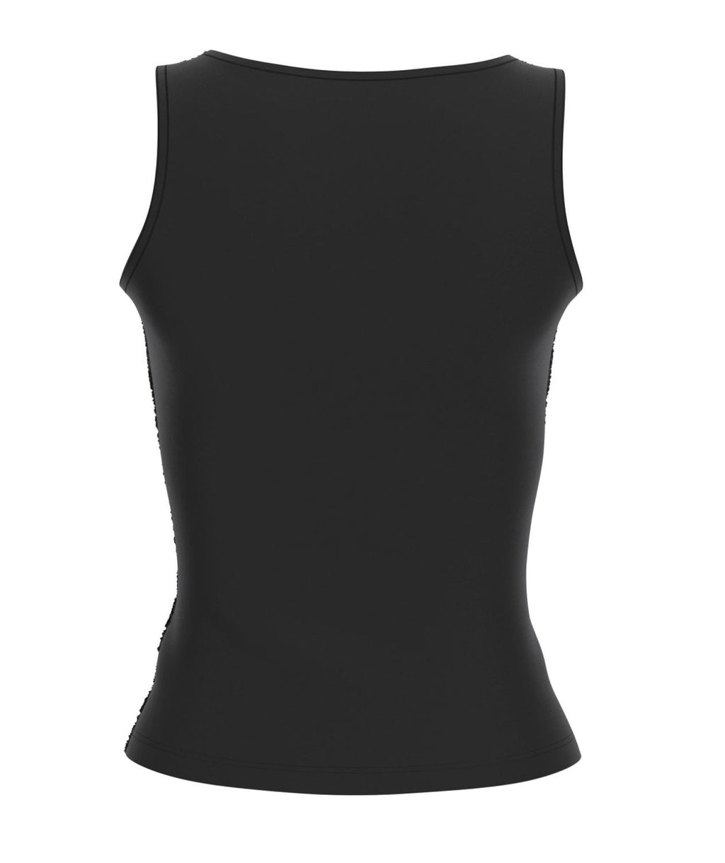 Top donna Guess canotta Tank 4G all over nero ES26GU46 W6GP10K2932 JBLK
