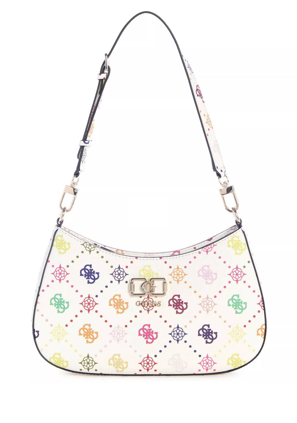 Borsa donna Guess Emelie top zip shoulder bag white multi logo BS26GU113 GM992818