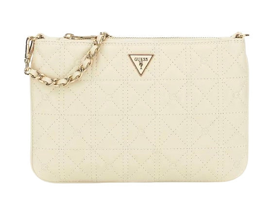 Borsa a mano Guess flat pouch ecopelle trapuntata stone BS26GU121 PW7568P6274