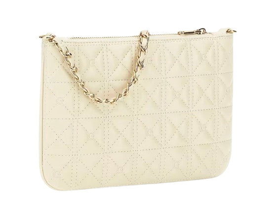 Borsa a mano Guess flat pouch ecopelle trapuntata stone BS26GU121 PW7568P6274