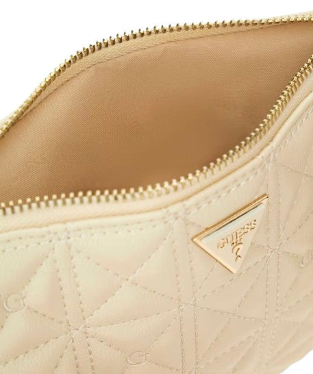 Borsa a mano Guess flat pouch ecopelle trapuntata stone BS26GU121 PW7568P6274