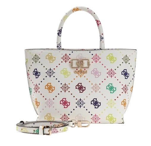 Borsa donna Guess Emelie logo mini white multi logo BS26GU118 GM992875