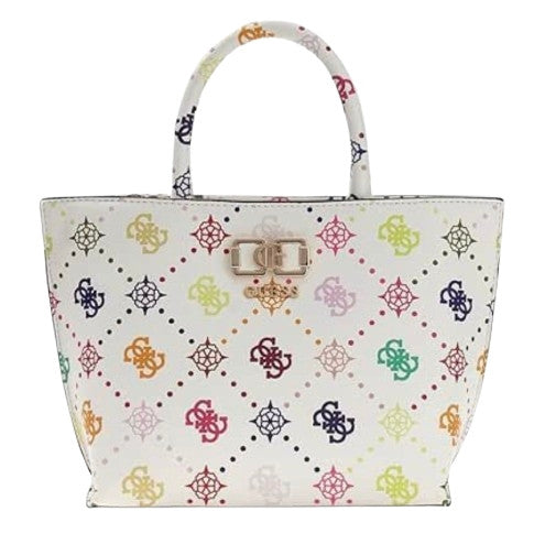 Borsa donna Guess Emelie logo mini white multi logo BS26GU118 GM992875