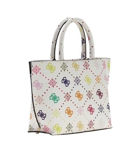 Borsa donna Guess Emelie logo mini white multi logo BS26GU118 GM992875