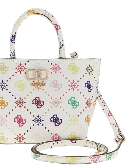 Borsa donna Guess Emelie logo mini white multi logo BS26GU118 GM992875