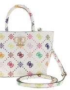 Borsa donna Guess Emelie logo mini white multi logo BS26GU118 GM992875